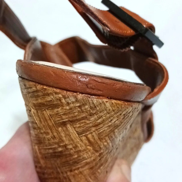 Jessica Simpson Brown Strappy Wedge Sandals Women'svsize 8.5 - Picture 9 of 12